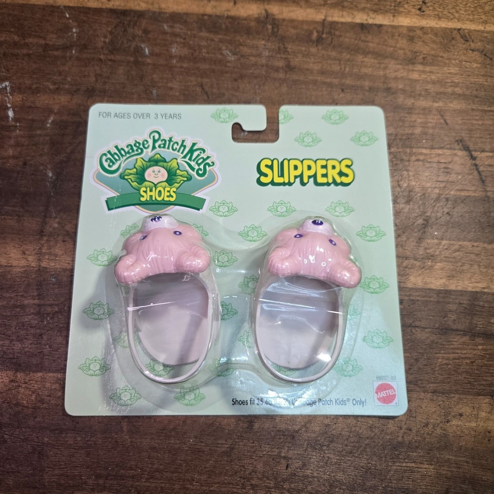 Vtg Cabbage Patch Kids CPK Pink Puppy Slippers Sandals Shoes 1997 Mattel